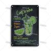 Mfoever Tin Sign Vintage Cocktail Recipe Metal Tin Sign Retro Bar Drink Menu Wall Art Decor for Pub Bar Man Cave Kitchen Rustic Iron Painting Pla