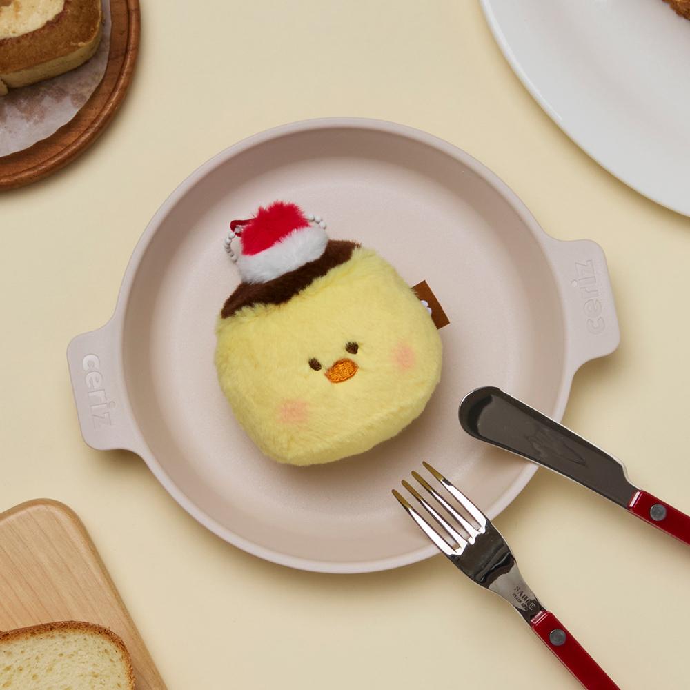 LINE FRIENDS MININI Dessert Cafe Sallini Pudding Plush Keychain