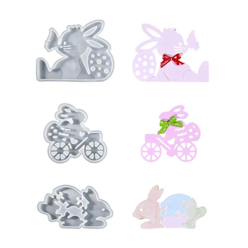 High Temperature Resistant Food Grade Silicone Easter Rabbit Mold for Handmade Craft Projects and Holiday Ornaments