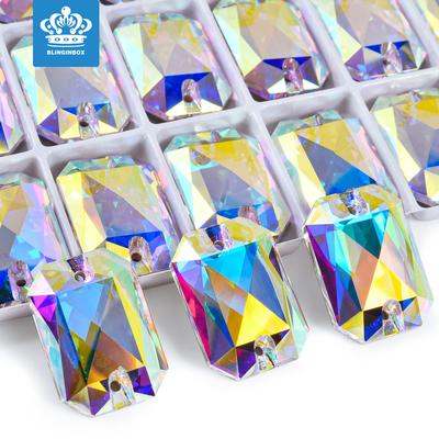 K9 Glass Crystal Rectangular Octagonal Hand Sewn Diamond Diy Rhinestone Clothing Creative Beauty Accessories