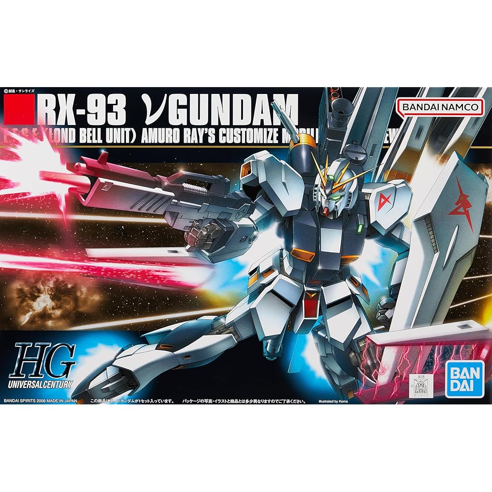 Bandai Spirits HGUC Mobile Suit Gundam Char's Counterattack Nu Gundam 1/144 Scale Color-Coded Plastic Model Kit