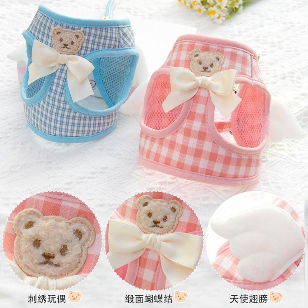 Breathable Cat Dog Harness Set Comfortable Cat Leash Pet Supplies Dog Traction Rope Walking