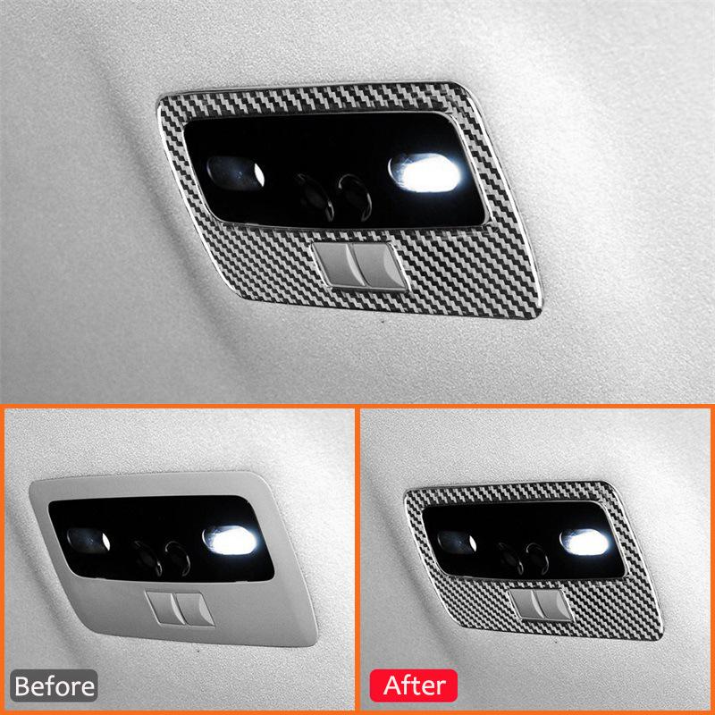 Carbon Fiber Car Rear Reading Light Panel Book Lamp Trim Frame Decoration Sticker For LEXUS GS 2006-2011 Interior Accessories