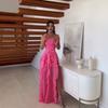 Romantic Tube Top Dress Autumn French One-word Shoulder Irregular Ruffle Edge Split Fairy Chiffon Dress