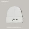 Tide brand embroidered letter knitted wool hat women's autumn and winter big head circumference windproof ear protection warm cover cold hat