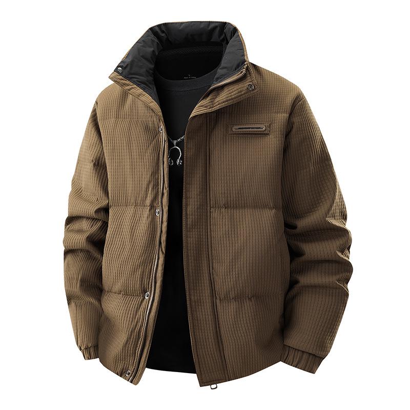 Men's Trendy Winter Down Jacket, Dual Opening, Thickened for Warmth, High-Quality Lapel Outerwear, National Standard Live Stream Best Seller.