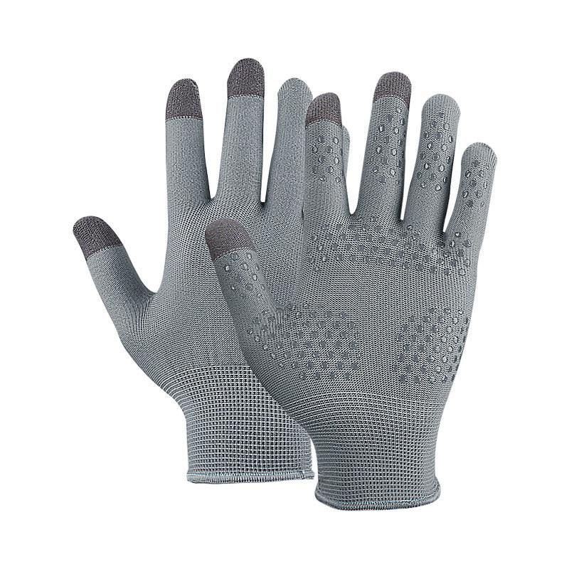 Vår og høst Tynne Utendørs Sport Sykling Håndflate Silikon Sklisikker Tre-finger Berøringsskjerm Pustende Nylonhansker