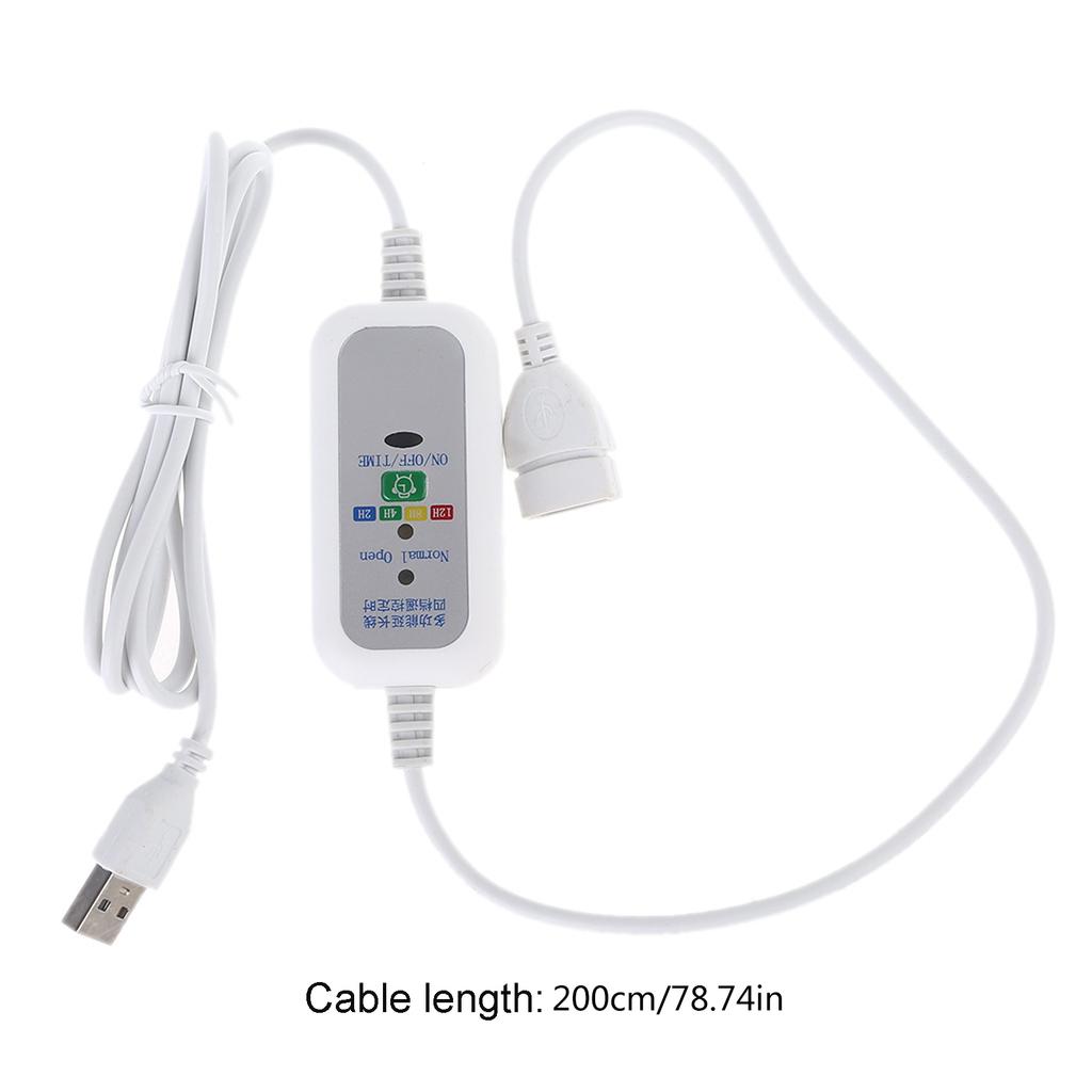 1.5M Multifunction Remote USB Extension Cable for 5V USB Fan LED Light with 2-12 Hour Timing Function ON OFF Switch