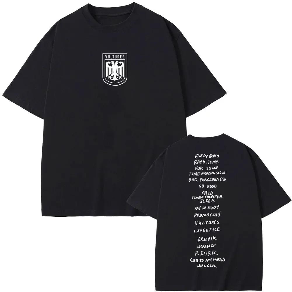 Rapper Kanye West Vultures New Music Album Graphic Printed T Shirts Unisex Unisex Hip Hop Fashion Tshirts Male Tshirt