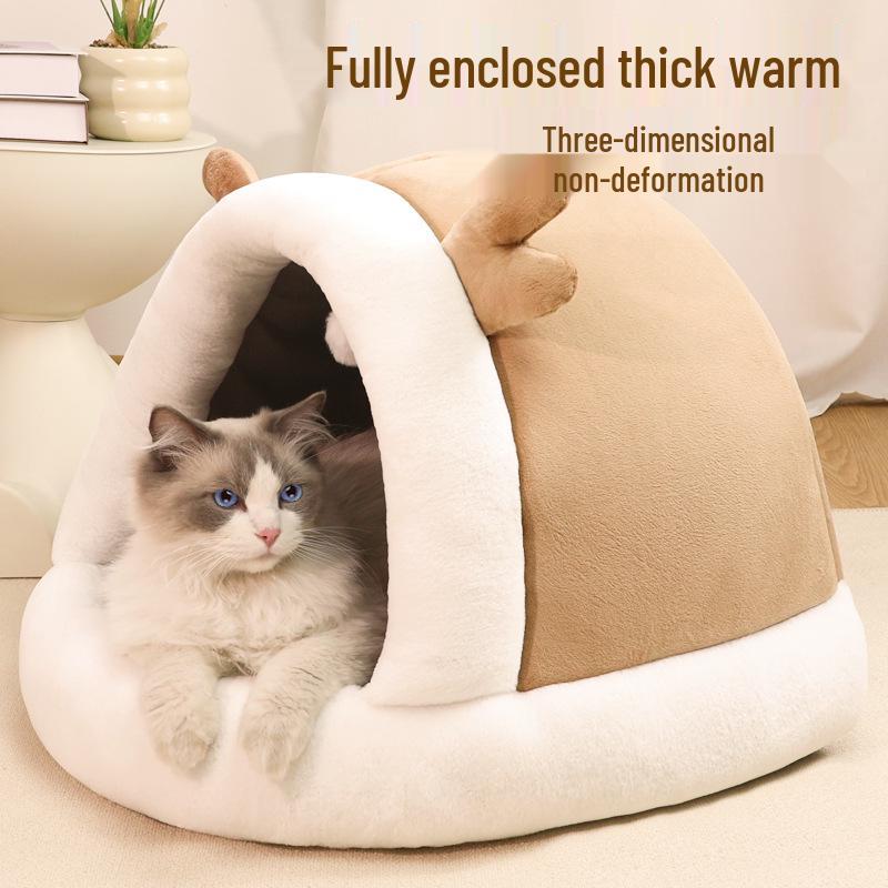 Four Seasons Universal Cat & Pet House: Warm Enclosed Nest for Cats and Small Dogs, Offers Comfort and Security Year-Round.