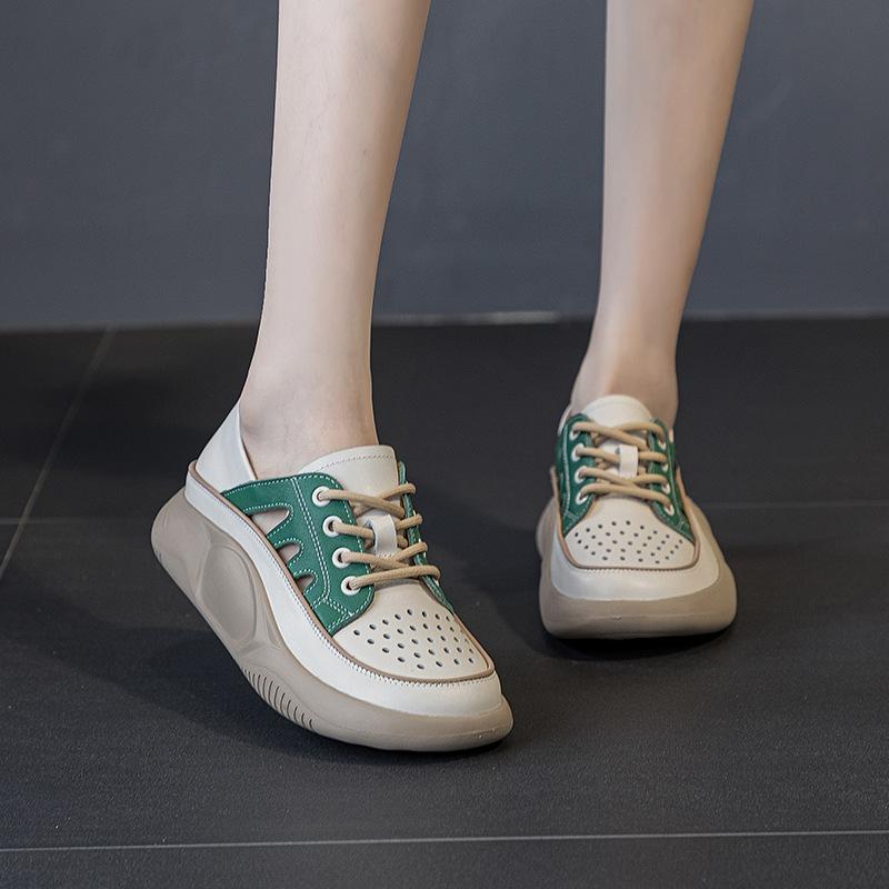 Neue Damen Freizeit-Sportsandalen mit ausgehöhlten Einzelschuhen und flachen Faulenzerschuhen