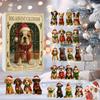 Christmas Holiday Advent Calendar Calendar 2D Acrylic Cat Dog Countdown Calendar Xmas Tree Pendent Ornament for Animals Lovers