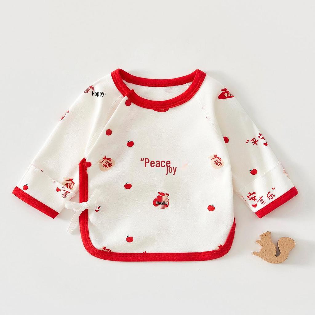 Newborn Pure Cotton Class A Shirt: Anti-Urine, Belly Protection, Size 52, Spring/Autumn