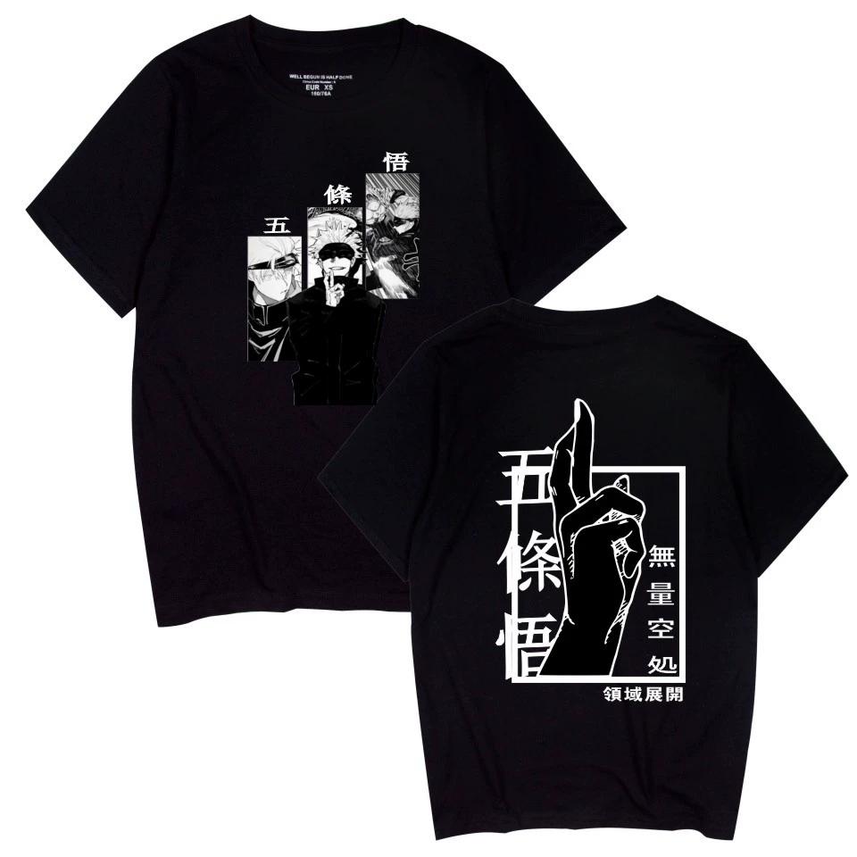 

HOT Fashion Jujutsu Kaisen Cartoon T Shirt Women/Men s Casual Anime Printed Short Sleeve Cosplay T-shirts XS чёрный