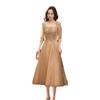 Champagne Banquet Evening Dress 1011 New Summer Temperament Dignified Long-sleeved Dress Host Performance Dress