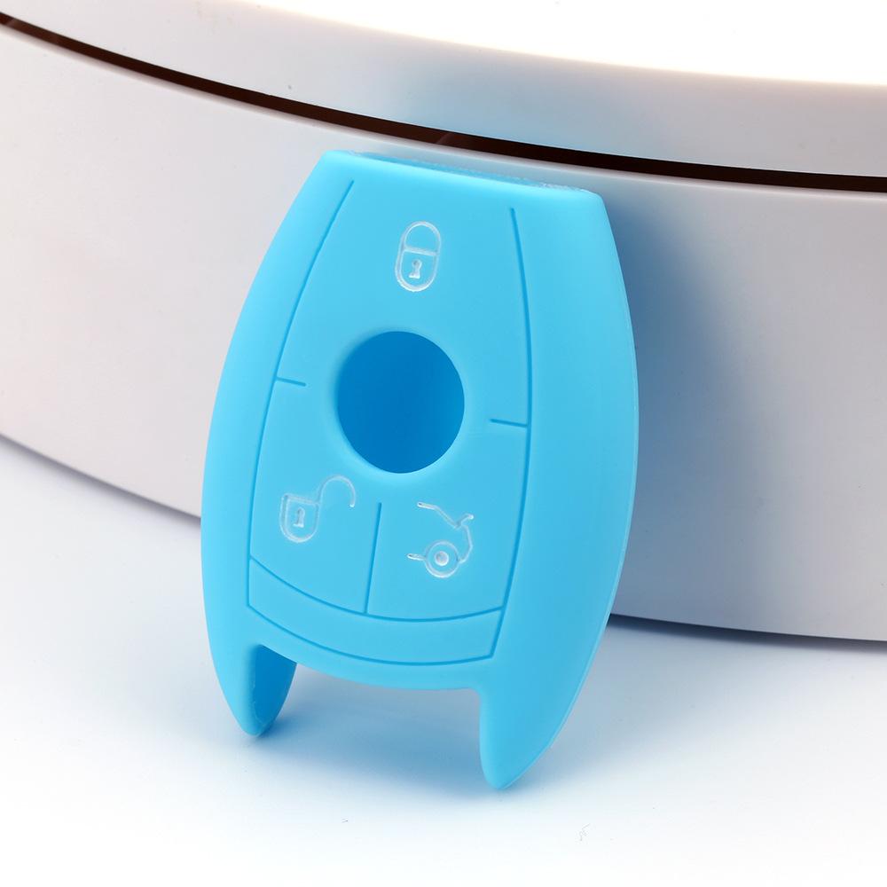 Suitable for Mercedes-Benz C200 Smart 3-button NEC Silicone Key Cover BENZ Soft Key Bag G50 Car Remote Control Protective Cover