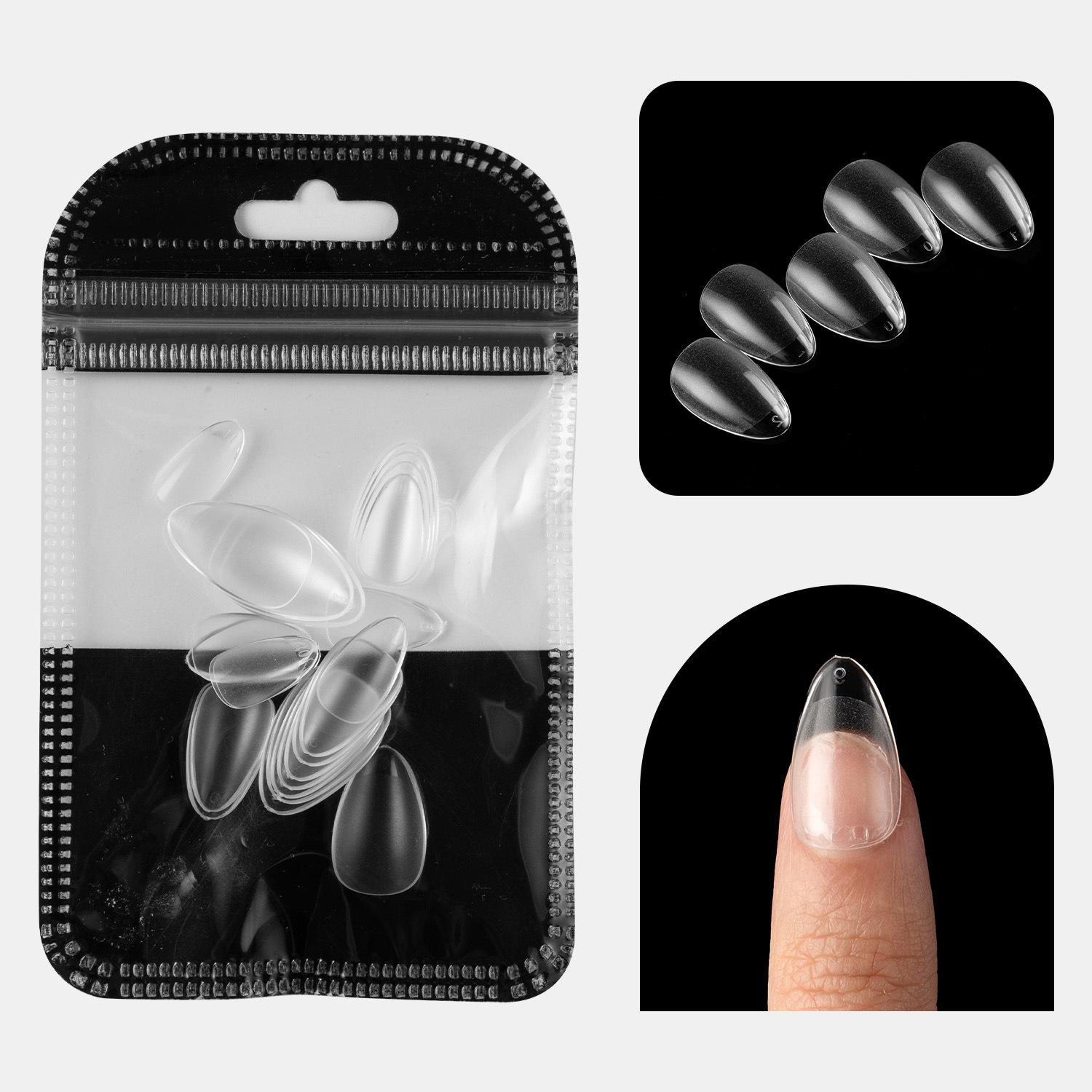 

Планшеты для дизайна ногтей, ультратонкие и бесшовные полунаклейки, полноразмерные наклейки, матовые квадратные длинные капли воды, миндаль, накладные ногти без резьбы и шлифовки 24 pieces bag