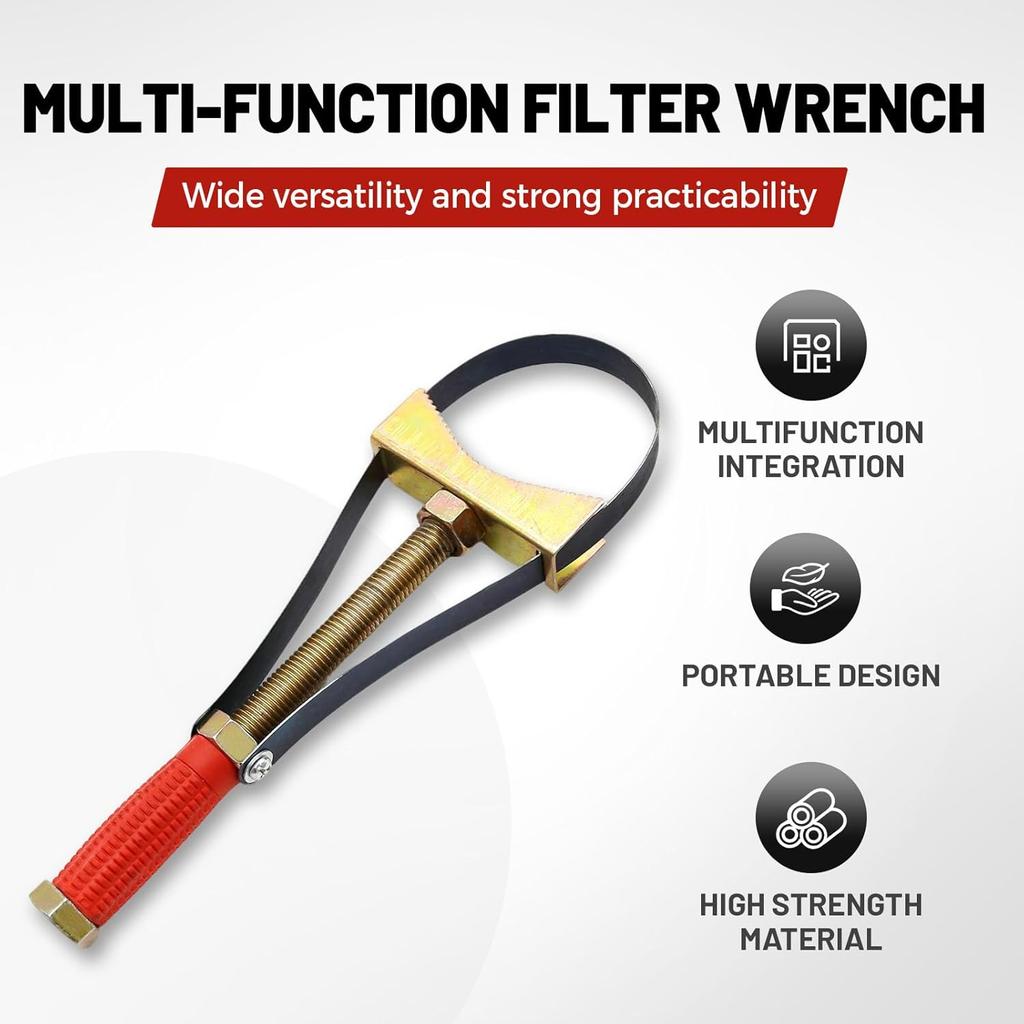 Adjustable Oil Filter Removal Wrench Tool, 2025 New Heavy Oil Filter Wrenches, 2 In 1 Universal Multifunctional Oil Filter Removal Tool, 9-15 Cm