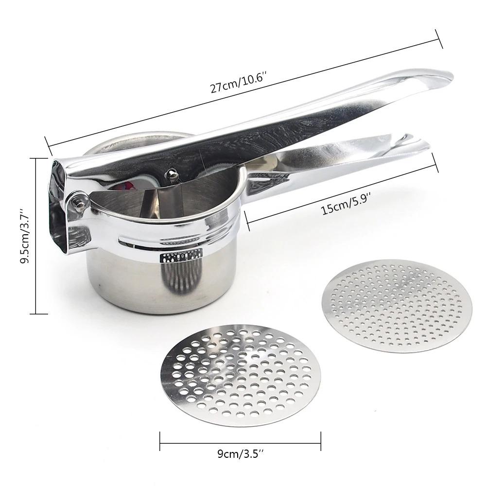 Stainless Steel Potato Ricer Heavy Duty Potato Masher Manual Saving Press and Mash Household Kitchen Tool for Vegetables