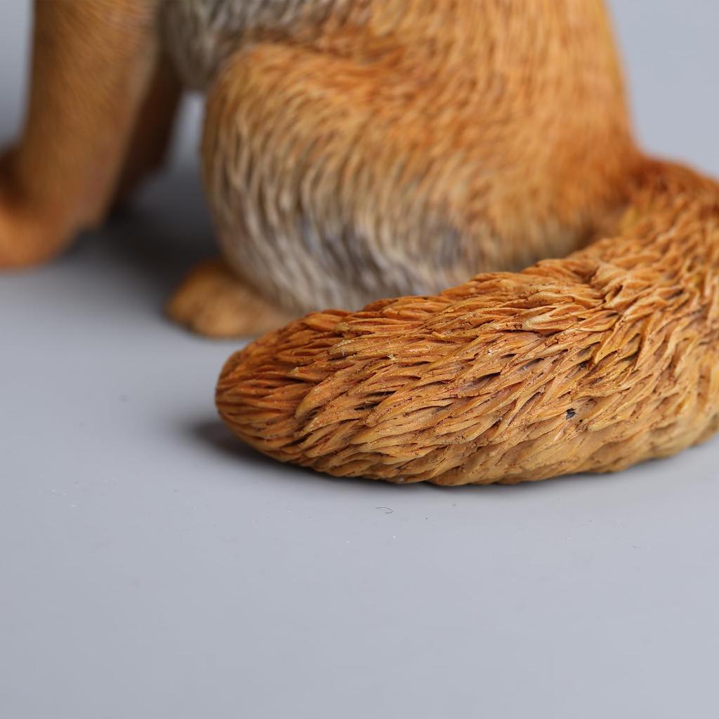 JXK Tibetan Sand Fox Cat Figure Miniature Resin Desk Birthday Fully Assembled Statue, Fox, Model, Accessory, Ornament, Gift, Painted,