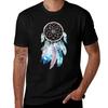 Blue Feathers Dreamcatcher On Purple Tshirt Fitness Training Breathable Tee