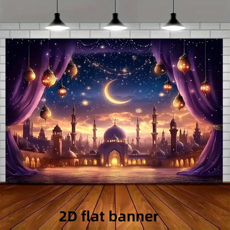 VIKAMA Eid Decorative Tapestry PersianStyle Nightscape Printed Wall Hanging Festive Party Backdrop Decoration Tapestry
