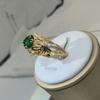 14K Gold Vintage Emerald Zircon Ring for Women  Silver Jewelry Natural Emerald Ring Jewelry Party Birthday Gift