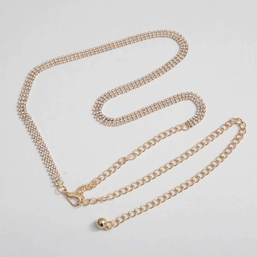 Adjustable Summer Belt Lightweight Elegant Waist Chain Rhinestone Waist Chain  Women's Accessories