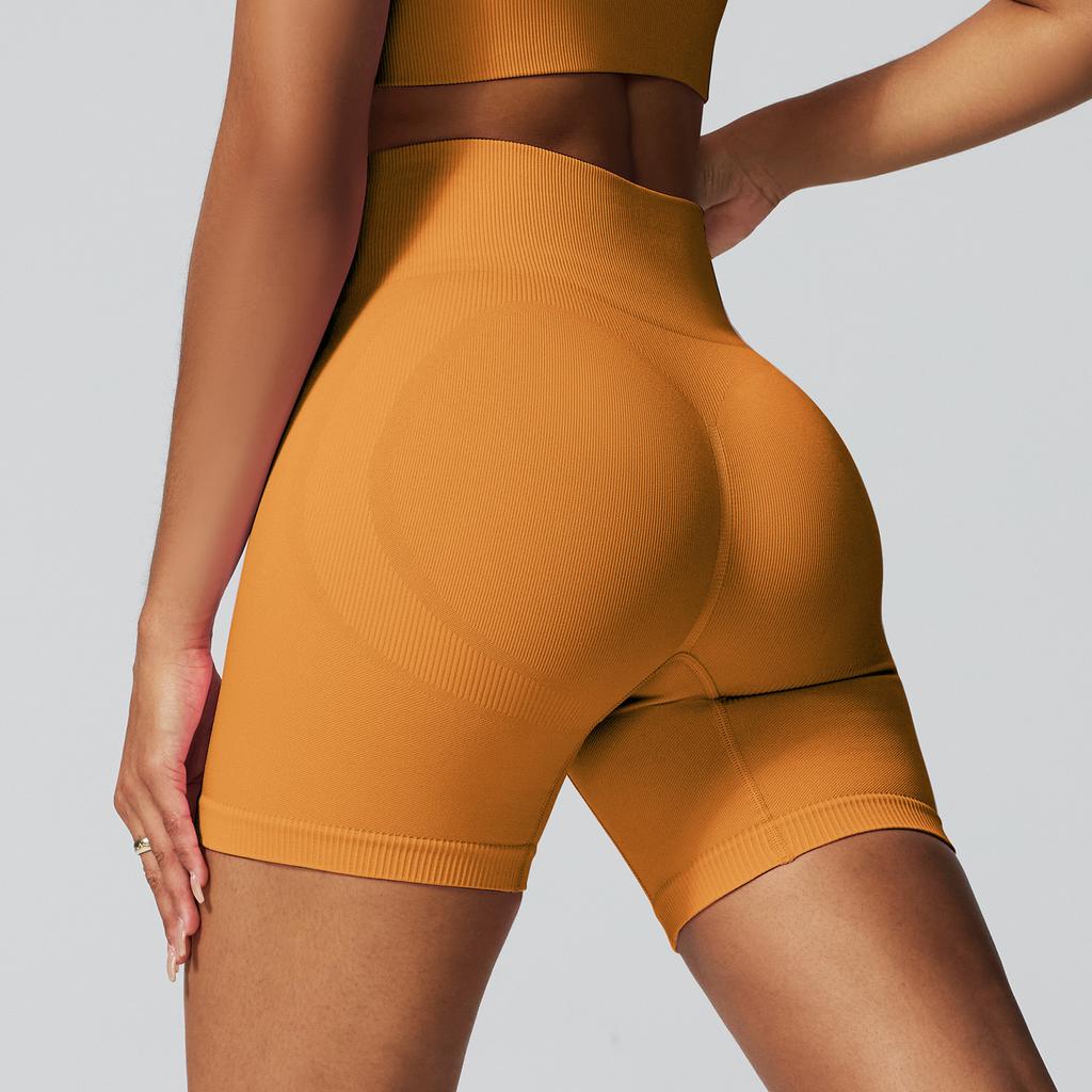 Sports Shorts Solid Color Knitted High Elastic Sports Underwear Yoga Pants Running Sports Fitness Yoga Clothes