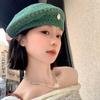 Fashionable Hollowed Out Beret Hat Japanese Style Crochet Knitted Cap Weave Painter Hat  Holiday