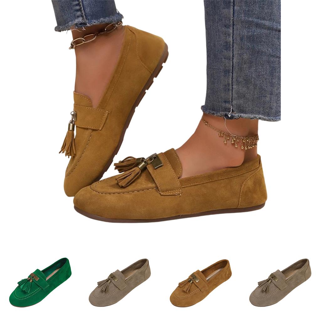 Women's Plus Size Round Toe Casual Loafer Shoes for Everyday Wear
