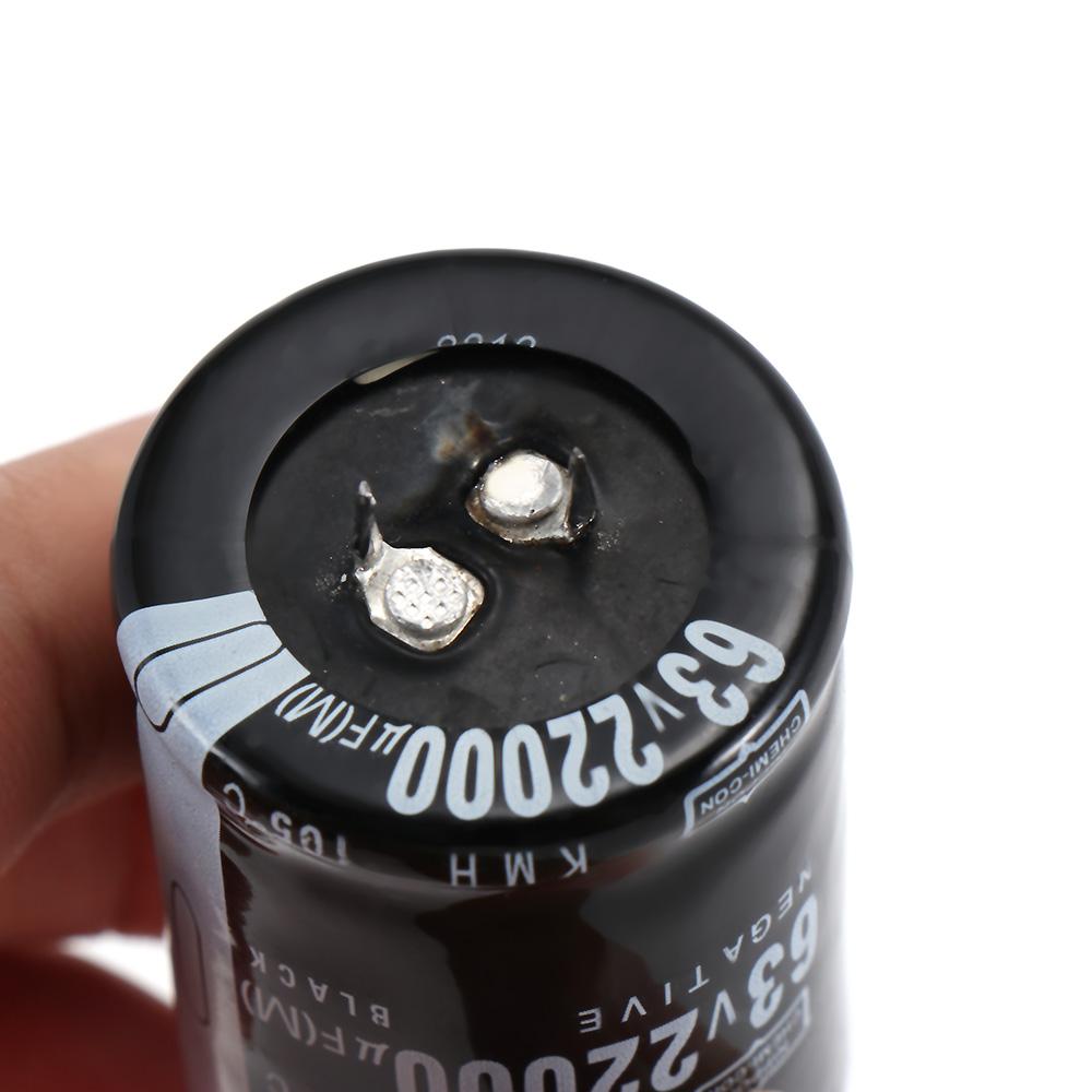 Black Electronic Components Electrolytic Capacitor Inline Capacitor 63V 22000UF Amplifier Sound