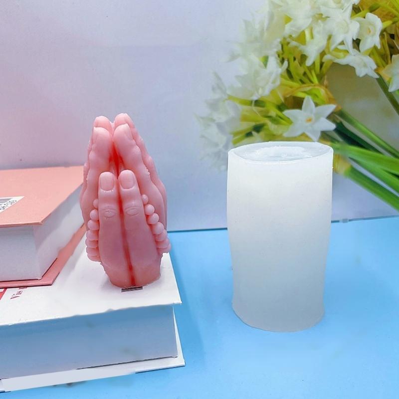 Praying Hand Resin Molds Praying Hand Candle Molds for Making Candle Soap Mousses Cake Baking DIY Craft Gypsum Ornaments