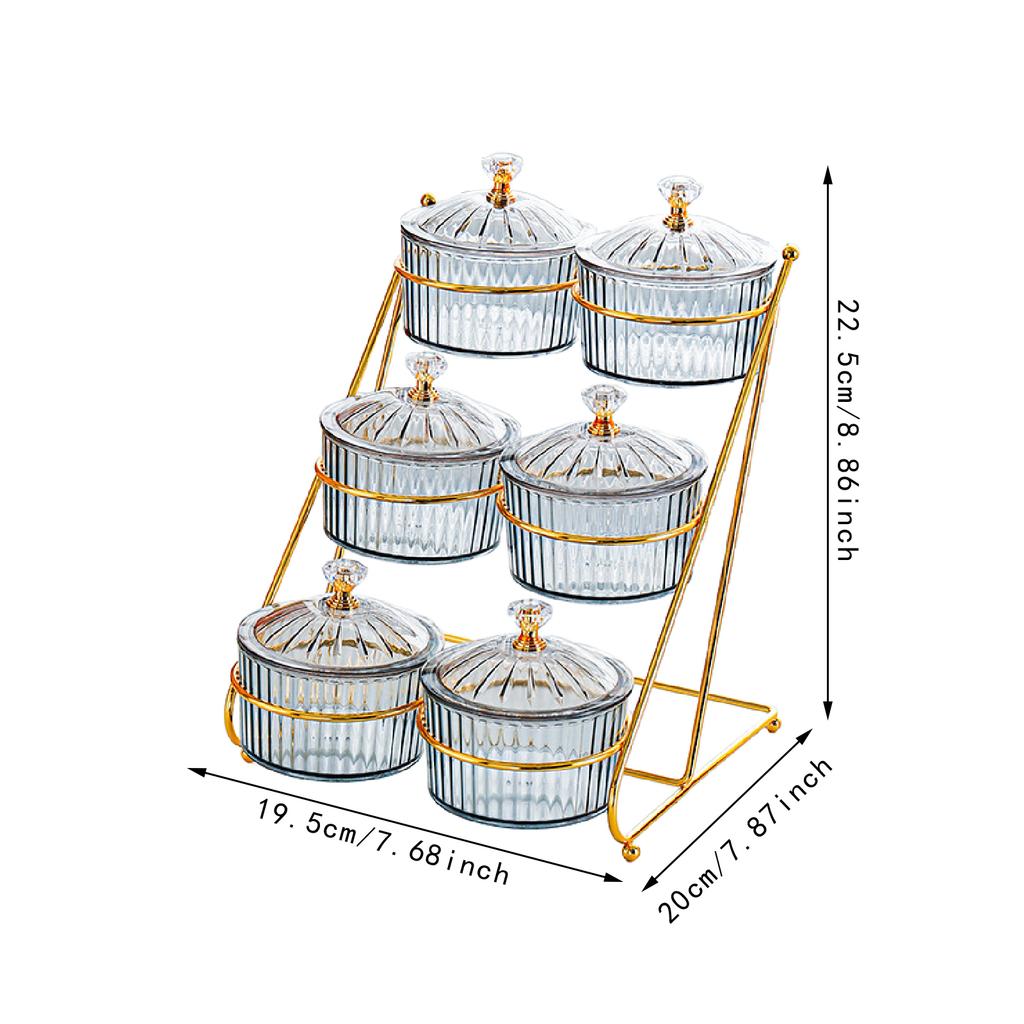 Nut and Candy Serving Tray with Lid Nordic Serving Platter 6 Snack Serving Bowls for Nuts Home Appetizer Kitchen Wedding