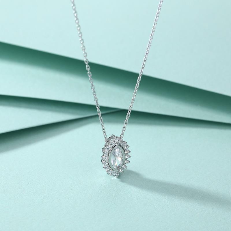 925 silver full diamond zircon pendant personalized flower sunflower necklace female niche feeling European and American fashion collarbone chain INS