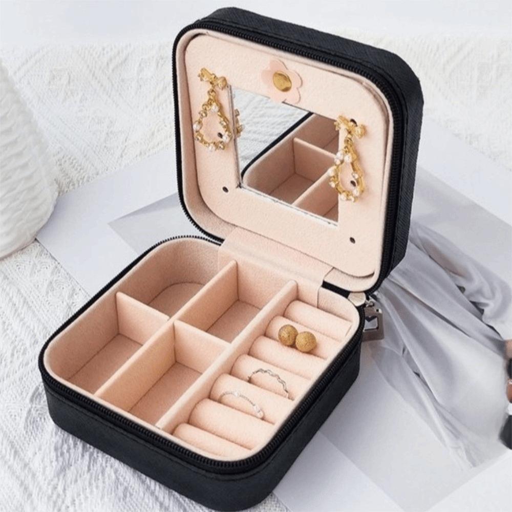 Square Jewelry Storage Box Waterproof Travel Organizer Necklace Ring Box  Daily Use