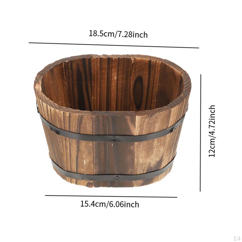 Dřevěné květinové hlavy sudové květináče s drenážním otvorem pro okenní truhlíky