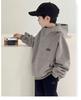 Boys' Velvet-Lined Hooded Sweatshirt - 2026 Trendy Winter Fleece for Big Kids
