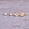 Rose Gold Moonstone Earrings, Small Bohemian Crystal Studs, 6mm and 8 MM Moonstone Cabochon Earrings , Everyday Earrings, Birthday Gift