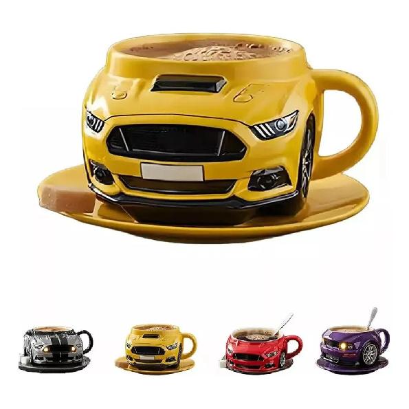 Handmade Ceramic Coffee Mug in the Shape of a Car