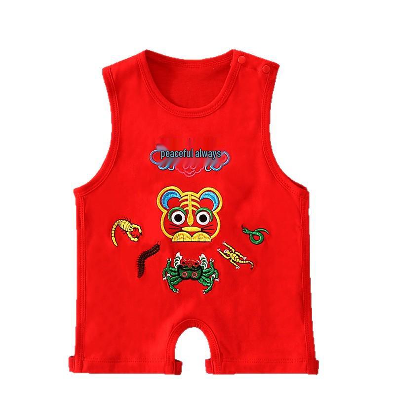 Year of the Dragon Infant Party Dress with Footed Bib - Summer Style for Newborns