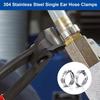 80Pcs Single Ear Hose Clamps 5.8-23.5mm Crimp Hose Clamps Cinches Clamp Rings for Securing Pipe Hoses and Automotive Use