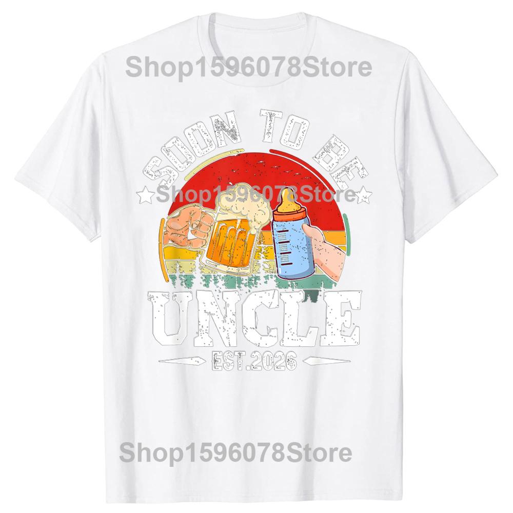 Soon To Be Uncle 2026 Retro Pregnancy AnnounceUnisext Dad Tshirts Fashion Casual Tshirt 100 Cotton Loose Oversized T Shirt Summer