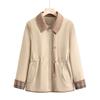 2025 Spring and Autumn Fashion Turn-Down Collar Jacket for Middle-Aged and Elderly Women