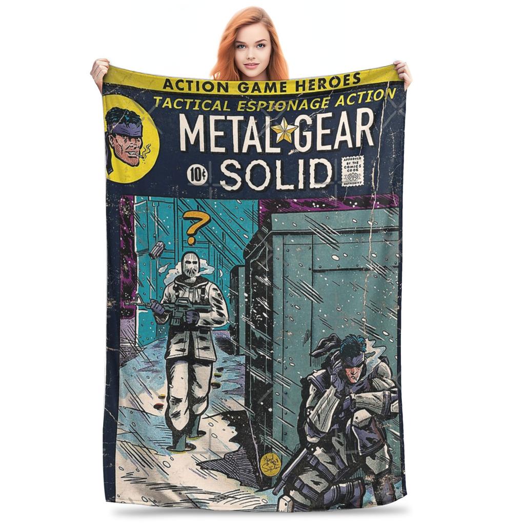 Metal Gear Solid Enter Shadow Moses Comic MGS1 Games Blanket Portable Throw Blanket for Bedroom Office Throws Bedspread Quilt