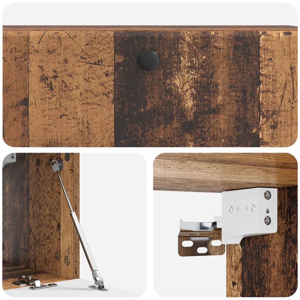 Wall Mounted TV Cabinet 98 x 31 x 30 cm Reclaimed Wood Effect Particleboard