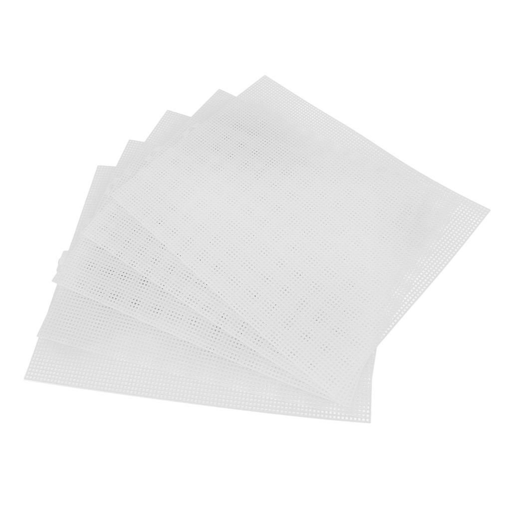 10Pcs 7 Count Plastic Canvas Sheets Cuttable Multifunctional Plastic Mesh Canvas Sheet for Coasters Tissue Boxes