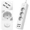 4 USB Port Power Plugs Power Strips Charger 5V 2.4A USB Output 2200W Power with 150cm Cable for Home and Office Use