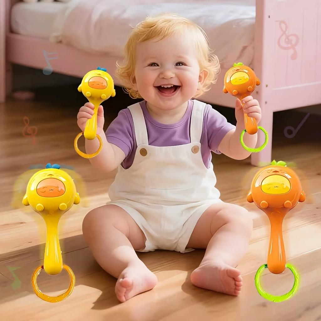 Baby Sensory Toys with Rattles - Multicolor Tactile Stimulation Toys for Motor Skills Development, Gripping & Ringing Sounds