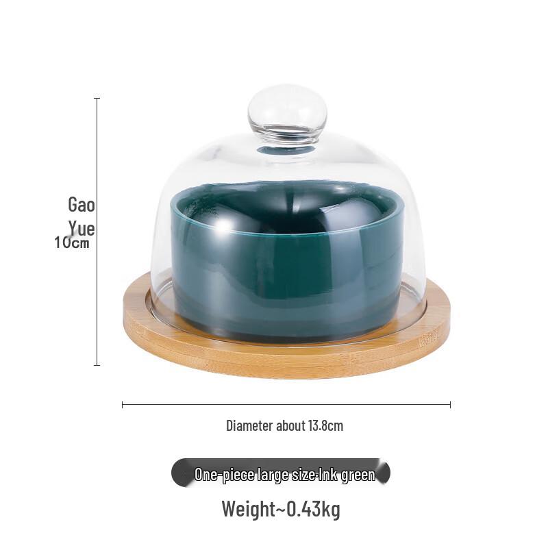 Ceramic Snack & Dessert Plate Set with Bamboo Tray